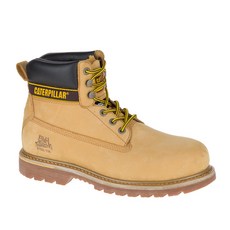 Cat Holton SRC 男鋼頭鞋 中筒工作安全鞋 經典黃靴 卡其 [CA708215]
