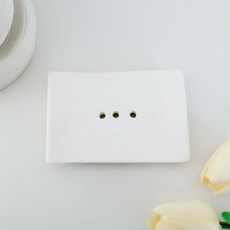 케이트가든 호텔 비누 받침 세라믹 도자기, 1개, 화이트