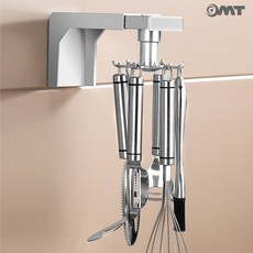 OMT 조리도구걸이 회전 무타공 부착식 스텐 주방걸이, 1개, 블랙