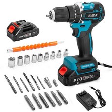 HILDA希爾達 21V 雙電 無刷震動電鑽, 1個