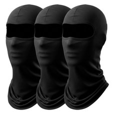 위즈맥스 롱가드 자외선차단 여름 쿨 바라클라바, 블랙, 3개