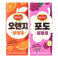 델몬트 드링크 190ml (오렌지x24팩) + (포도x24팩), 48개