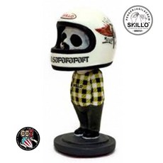 《美式工廠》SKILLO手工彩繪搖頭公仔 Little Jhon Chess YLW 獨特美式風格 趣味收藏擺飾, 1個