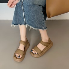 투니스 여성 심플 벨크로 발편한 스포츠 샌들 4cm