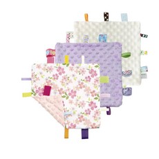 해외 CREVENT Tag Security 아기용 담요 남아용 부드럽고 작은 러비 아기 이불 감각 생일 베이비 샤워를 위한 훌륭한 선물 25.4 x 25.4cm10 10인치 8, .0028.Wildflower + Purple + Iv