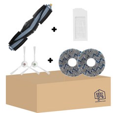 멋진공간 에코백스 T10 옴니 호환 터보 물걸레 + 필터 + 메인브러쉬 + 사이드브러쉬 소모품 세트, 1세트