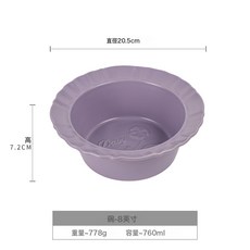 碗合集復古純色陶瓷湯碗麪碗圓形水果沙拉碗家用餐具批發復古菜碗, 1個, 浮雕玫瑰草帽碗-紫8英寸, 如圖