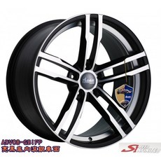 【FK鋁圈】18吋 5/100 ADV-08 亮黑底內滾銀車面 鋁合金輪圈, 1個
