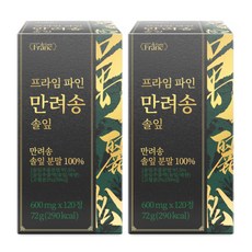 [정품] 프라임 파인 만려송 솔잎 분말 100% 식약청 인증 해썹, 2개, 120정