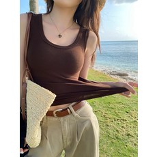 寬肩帶吊帶套頭背心女2026夏季修身無袖工字打底內搭上衣甜美清新