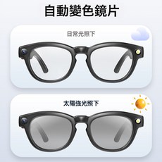 AI智能眼鏡800w實時翻譯高清拍照錄像運動防抖帶變色鏡片藍牙眼鏡, 1個, AI智能眼鏡800w像素:如圖所示
