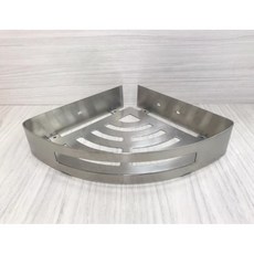 蝴蝶衛浴 304不鏽鋼圓角造型置物架 鏤空通風 單層置物架 轉角置物架 雙層置物架 浴室收納架 三角置物架, 1個, 三角單層