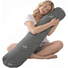 원통형 대형 바디필로우 죽사 쿨링 레이온 소재 롱 베개 옆으로 자는 쿠션 전신 지지 숙면용 부드러운 다용도, Grey