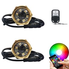 NBWDY 2Pcs RGBW 1/2인치 NPT LED 보트 배수 플러그 라이트 12V 수중 트레일러 라이트 드릴링할 구멍 없음 낚시 수영 다이빙을 위한 RF APP 제어 해양
