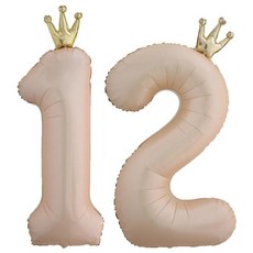 연지마켓 숫자 은박 풍선 대형 2p, 베이지 12