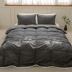 프리미엄 호텔식 양면 구스 차렵이불, 차콜