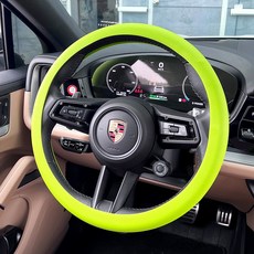 논슬립 핸들커버 실리콘 원형 D컷 전차종 호환 10컬러 차량용 자동차 핸들 커버 카바, 그린