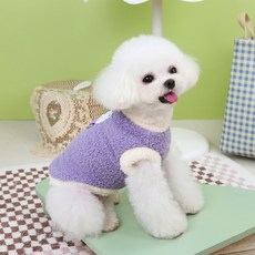 寵物小狗絨衣 小型犬秋冬保暖衣服, 紫色,XL, 1個