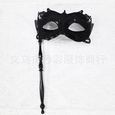 蕾絲手持棒麵具 適用萬聖節化妝舞會酒吧假麵 歐美派對女士, 1個, 鸚鵡