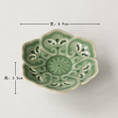 越窯青瓷蓋置 中式茶杯墊子 壺蓋墊子 瀝水托架 功夫茶具配件, 越青, 1個