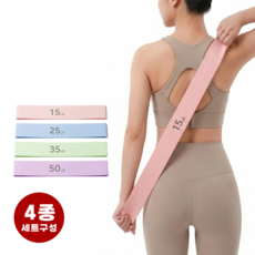 라이프엔라이크 운동밴드 루프밴드 힙업 홈트 실리콘 탄력 스트레칭 밴드 하체운동 4단계, 1세트, 혼합색상