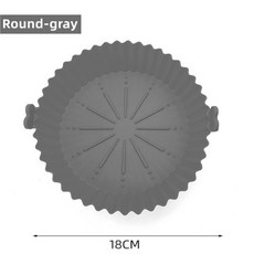 8.1 인치 실리콘 에어 프라이어 냄비 트레이 바베큐 패드 플레이트 오븐 베이킹 금형 식품 안전 재사용 가능한 주방 액세서리, 03 Round-gray