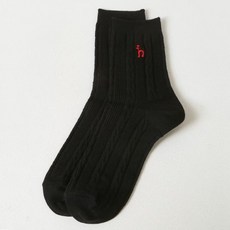 [백화점 정품] 26년SALE 헤지스 HAZZYS [26SS][중목] 케이블 솔리드 단품 양말 HSSS6B107