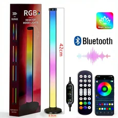 쿠쿠스토어 RGB 데스크탑 사운드 픽업 라이트 게임 음악 리듬 주변 조명 야간 플로어 램프 테이블 장식품, 01 1PCS 42cm BT Light