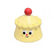 櫻花粉色卡通造型菸灰缸 可愛趣味陶瓷菸灰缸, 火山陶瓷煙灰缸-奶黄色, 1個