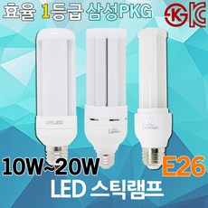 KS LED 스틱램프 LED삼파장 전구 E26 10W 13W 17W 옴니벌브 형광램프 램프 콘벌브 LED스틱램프 LED콘벌브 LED삼파장 LED램프 가로등 실내 실외 인테리어, 06. CY LED 스틱램프 20W 주광색, 1개