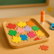 트윈은 도형 모양 색종이 세트 양면 카드지 DIY 꾸미기 미술 수업용, 80장, 단풍