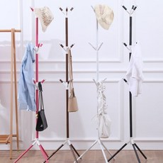 only 예홈 by Design / 설치간편 / 인테리어 디자인 / 안정적인 삼발이 다리 / 스탠드 옷걸이 행거 코트랙 스텐드 이동식 옷장 헹거, 핑크