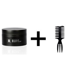 LEN 霧面 高嶺土 男性髮泥, 1個, 嵐髮泥送三叉梳 80g, 80g