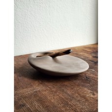聖木陶瓷盤 palo santo 水泥秘魯聖木燃燒盤 托盤 聖木燃燒器支架 水泥底座, 1個, 水泥復古色