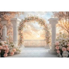 화이트 핑크 배경 커튼 꽃 장식 천 웨딩 생일 사진 소품, 22. X02743