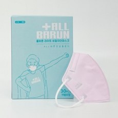 ALLBARUN 라이트 비말차단마스크 소형 KF-AD, 30개입, 1개, 핑크