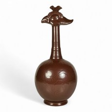 博古珍藏 宋代定窯醬釉鳳首壺 刻花卉紋飾