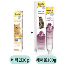 짐펫 짐캣 멀티비타민 20g+몰트소프트 헤어볼 100g 고양이 영양제, 1개