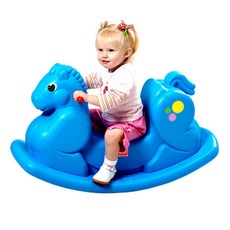 아기 대형 타는 흔들말 유아 승용 놀이기구 장난감 아이, 파란말