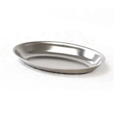중형 반찬 그릇 스테인리스 타원 앞접시 가정 식당 밥상 찬기 위생, 1개, 중