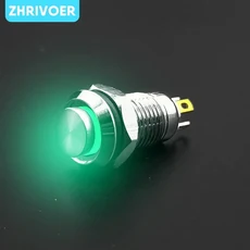 8mm 방수 금속 푸시 버튼 스위치 LED 조명 자동 잠금/래칭 재설정/순간 3V 12V, 02 Self locking, 07 36볼트, 02 녹색