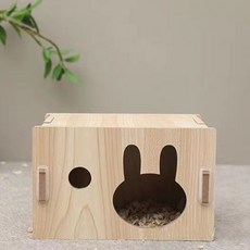 倉鼠窩 小寵木屋 鼠用木屋 兔用木屋, 1個, 可妮兔單居室 尺寸16*11.5*10