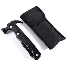 야외 캠핑 휴대용 다 도구 클로 해머 스테인레스 스틸 나일론 칼집 생존 나이프 하이킹 장비, [01] Black, 1개