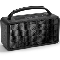 DINDIN Portable 블루투스 Speaker： 80W (Peak) 20H Playtime 무선 Big Wood Boombox with Deep Bass Subwoofer, 블랙