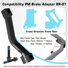 IIIPRO 자전거 디스크 브레이크 어댑터 변환기 160MM 로터 140/180/203mm PM IS 캘리퍼스, 01 PM-F180 R180