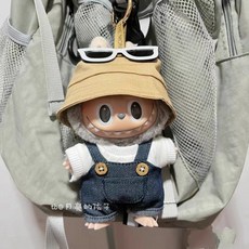 라부부 옷 3세대 2세대 1세대 꾸미기 패션 의류 모자 줄무늬 목도리, 어부 모자+스트랩+티셔츠