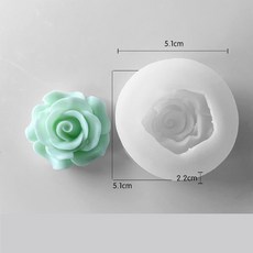 3D 장미 꽃 양초 실리콘 금형 수제 DIY 비누 아로마 테라피 에폭시 석고 용품, 03 06 S, 1개
