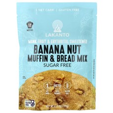 라칸토 바나나 너트 머핀 & 빵 믹스 192g Lakanto Banana Nut Muffin & Bread Mix 6.77 oz (192 g), 1개