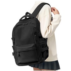 여성용 남성용 경량 백팩 여행 캐주얼 데이팩 노트북 배낭 방수 대학 고등학교 책가방 데일리 백 블랙, 여성용 남성용 경량 백팩, 여행 캐주얼 데이팩 노트북