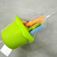 沙灘桶 兒童玩具 戶外挖沙子 鏟子玩沙桶 玩雪工具 寶寶男女孩, 1個, 軟膠沙灘小桶 綠色 +耙鏟勺